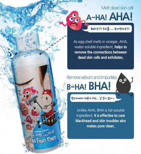 Elizavecca Тонер пилинг для лица с фруктовыми кислотами Hell-Pore Clean Up Aha Fruit Toner, 200 мл.