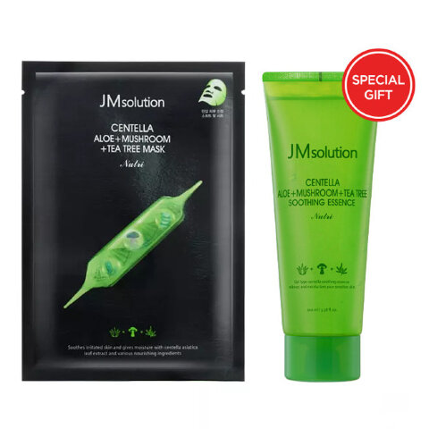 JMsolution Набор масок для лица и успокаивающая эссенция эссенция Centella Aloe + Mushroom + Tea Tree Mask