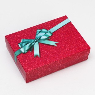 Коробка подарочная «Бант», красная, 21*15*5 см 