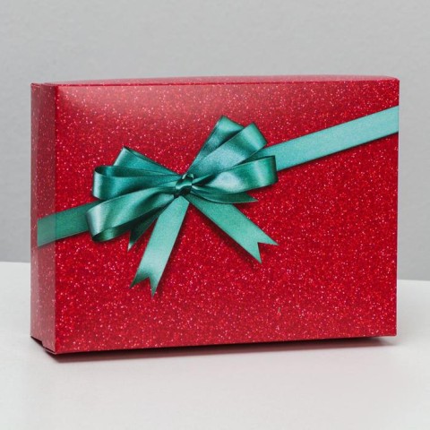 Коробка подарочная «Бант», красная, 21*15*5 см 