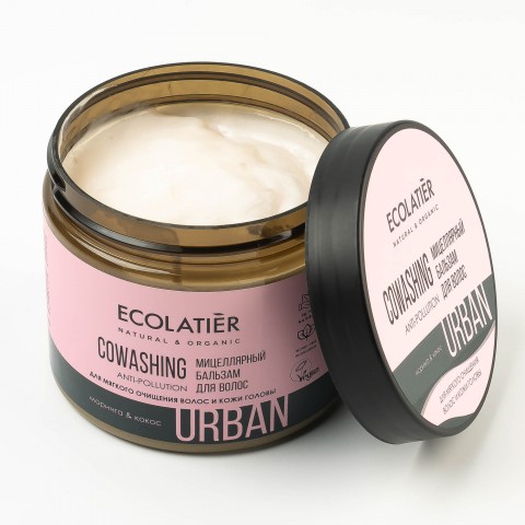 ECOLATIER URBAN Ковошинг-бальзам Уход за волосами мицеллярный моринга & кокос, 380 мл