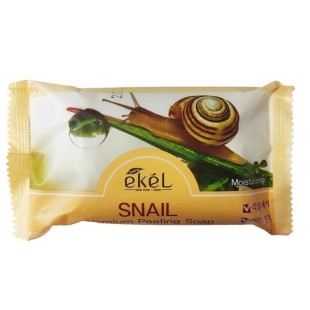 EKEL Мыло косметическое с муцином улитки Snail Premium Peeling Soap Face Body, 150 гр