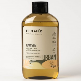 ECOLATIER URBAN Шампунь для волос объем и сила для тонких волос растительные протеины & алоэ вера, 600 мл