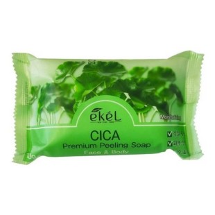EKEL Мыло косметическое с экстрактом центеллы Cica Premium Peeling Soap Face Body, 150 гр