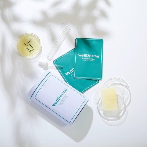 WellDerma Тканевая маска для лица успокаивающая с чайным деревом Teatree Soothing Ampoule Mask