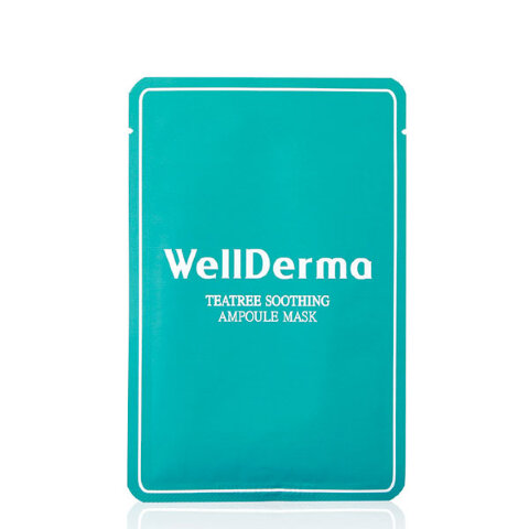 WellDerma Тканевая маска для лица успокаивающая с чайным деревом Teatree Soothing Ampoule Mask