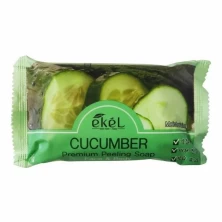 EKEL Мыло косметическое с экстрактом огурца Cucumber Premium Peeling Soap Face Body, 150 гр.
