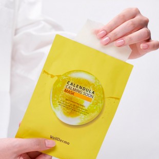 WellDerma Тканевая маска для лица с календулой Calendula Calming Soon Mask