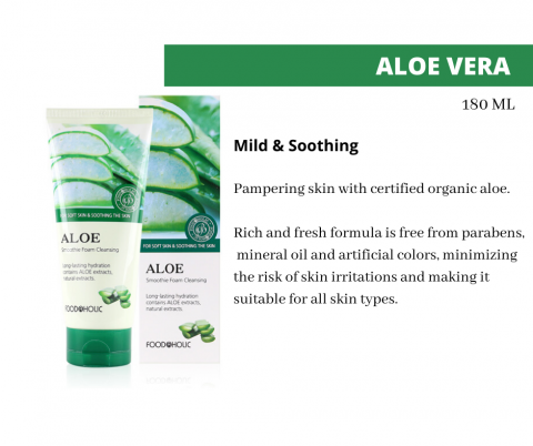 FoodaHolic Очищающая пенка для умывания с алоэ Aloe Smoothie Foam Cleansing
