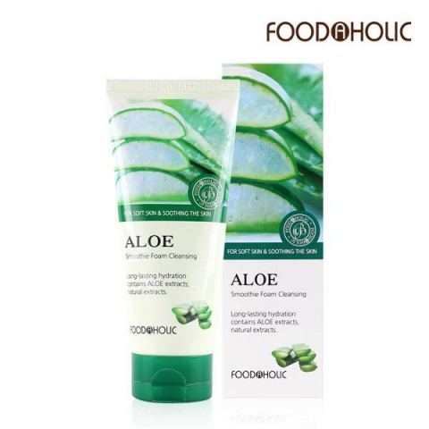 FoodaHolic Очищающая пенка для умывания с алоэ Aloe Smoothie Foam Cleansing