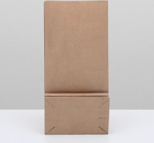 Пакет крафт бумажный фасовочный, прямоугольное дно 12*8*24 см  