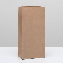 Пакет крафт бумажный фасовочный, прямоугольное дно 12*8*24 см  