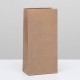 Пакет крафт бумажный фасовочный, прямоугольное дно 12*8*24 см  