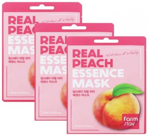 FarmStay Тканевая маска для лица с персиком Real Peach Essence Mask 