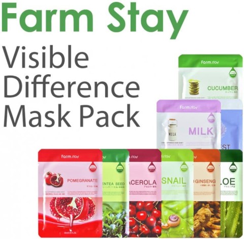 FarmStay Тканевая маска для лица с ацеролой Visible Difference Mask Sheet Acerola 