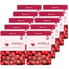 FarmStay Тканевая маска для лица с ацеролой Visible Difference Mask Sheet Acerola 