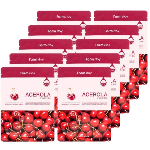 FarmStay Тканевая маска для лица с ацеролой Visible Difference Mask Sheet Acerola 