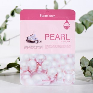 FarmStay Тканевая маска для лица с жемчугом Visible Difference Mask Sheet Pearl 
