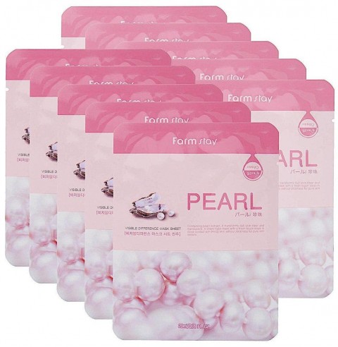 FarmStay Тканевая маска для лица с жемчугом Visible Difference Mask Sheet Pearl
