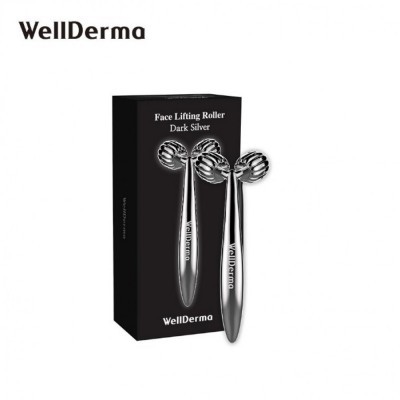 WellDerma Роликовый массажер для лица Face Lifting Dark Silver Roller
