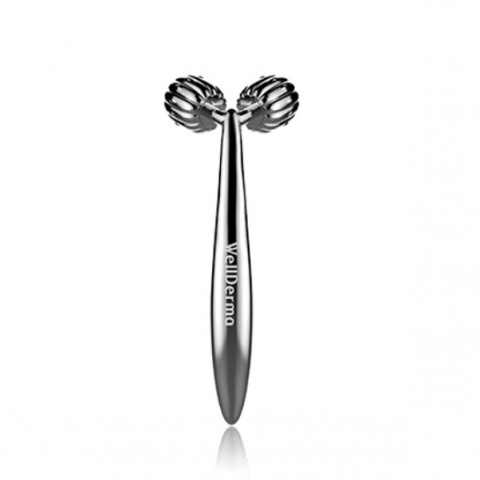 WellDerma Роликовый массажер для лица Face Lifting Dark Silver Roller