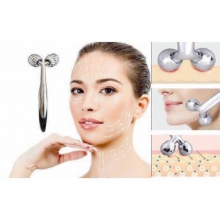 WellDerma Роликовый массажер для лица Face Lifting Dark Silver Roller