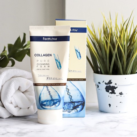 FarmStay Очищающая пенка для лица с коллагеном Collagen Pure Cleansing Foam 
