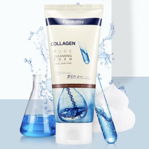 FarmStay Очищающая пенка для лица с коллагеном Collagen Pure Cleansing Foam 