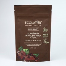 ECOLATIER Скраб для тела тонизирующий КОФЕ & Шоколад Anti-age, 150 гр