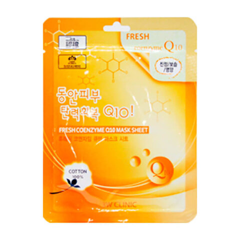 3W Clinic Тканевая маска для лица с коэнзимом Fresh Coenzyme Q10 Mask Sheet