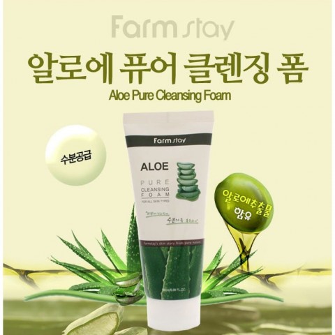 FarmStay Очищающая пенка для лица с алоэ Aloe Pure Cleansing Foam