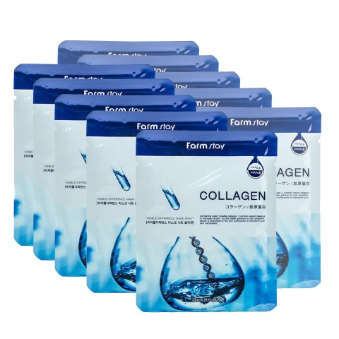 FarmStay Тканевая маска для лица с коллагеном Visible Difference Mask Sheet Collagen