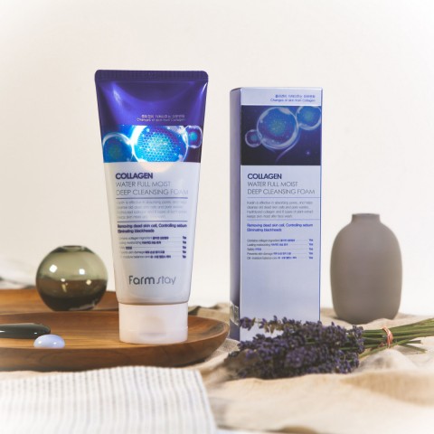 FarmStay Глубоко очищающая пенка для лица с коллагеном Collagen Water Full Moist Deep Cleansing Foam