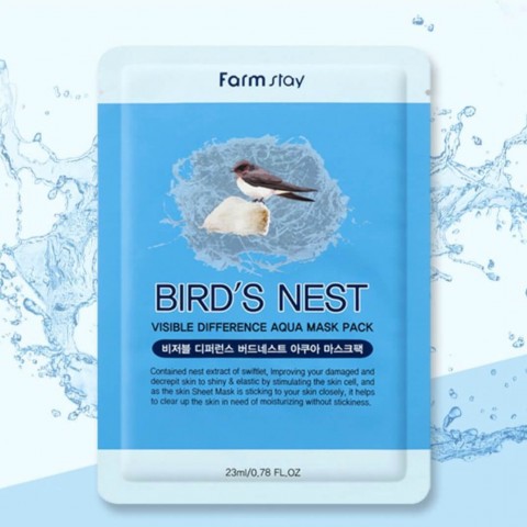 FarmStay Тканевая маска для лица с ласточкиным гнездом Visible Difference Bird's Nest Aqua Mask Pack
