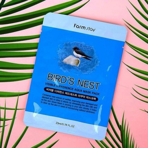 FarmStay Тканевая маска для лица с ласточкиным гнездом Visible Difference Bird's Nest Aqua Mask Pack