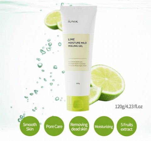 iUnik Мягкий отшелушивающий гель для лица с лаймом Lime Moisture Mild Peeling Gel, 120 мл