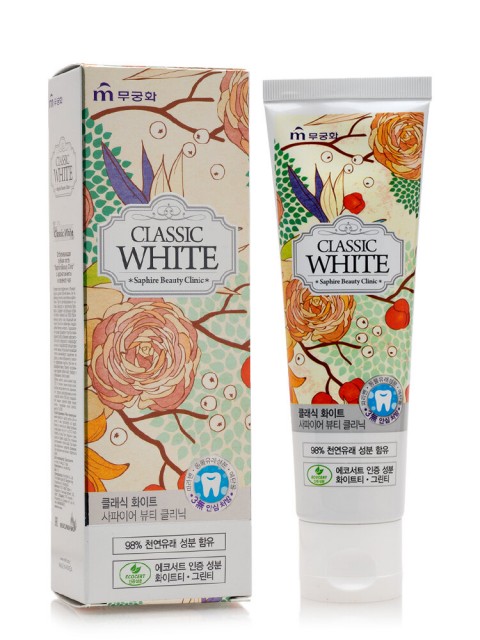 Mukunghwa Отбеливающая зубная паста с мятой и зеленым чаем Saphire Beauty Clinic Classic White