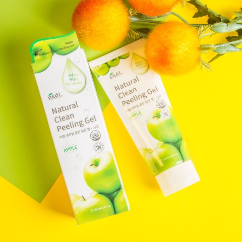 Ekel Пилинг скатка для лица с яблоком Apple Natural Clean Peeling Gel, 180 мл