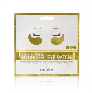 Гидрогелевые патчи BeauuGreen с коллагеном и золотом Collagen & Gold Hydrogel Eye Patch, 2 шт.