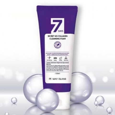 May Island Пенка для умывания с коллагеном 7 Days Secret 4D Collagen Cleansing Foam