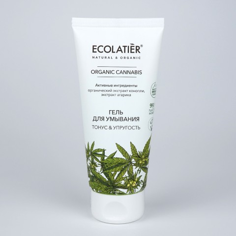 ECOLATIER GREEN Гель для умывания Серия Organic CANNABIS тонус & упругость, 100 мл
