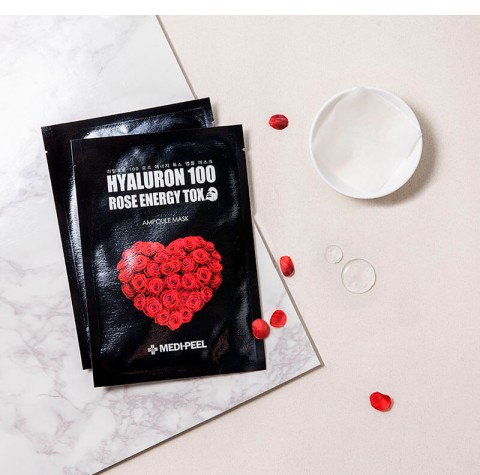 MEDI-PEEL Ампульная омолаживающая маска с розой и гиалуроновой кислотой Hyaluron Rose Energy Tox Ampoule Mask, 30 мл