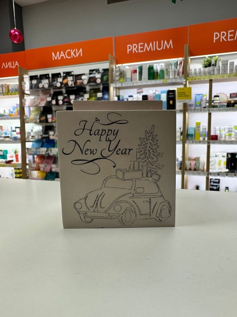 BE HAPPY Ароматическая соевая свеча ручной работы в гипсе куб с крышкой