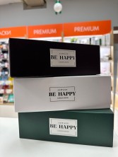 BE HAPPY Набор ароматических соевых свечей ручной работы в гипсе с крышкой в подарочной упаковке