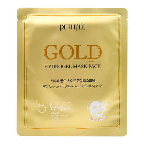 Petitfee Гидрогелевая маска для лица с золотом Gold Hydrogel Mask Pack