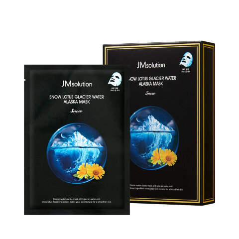 JMsolution Увлажняющая тканевая маска для лица с лотосом Snow Lotus Glacier Water Alaska Mask