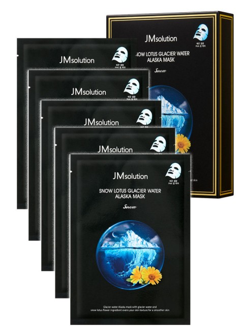 JMsolution Увлажняющая тканевая маска для лица с лотосом Snow Lotus Glacier Water Alaska Mask