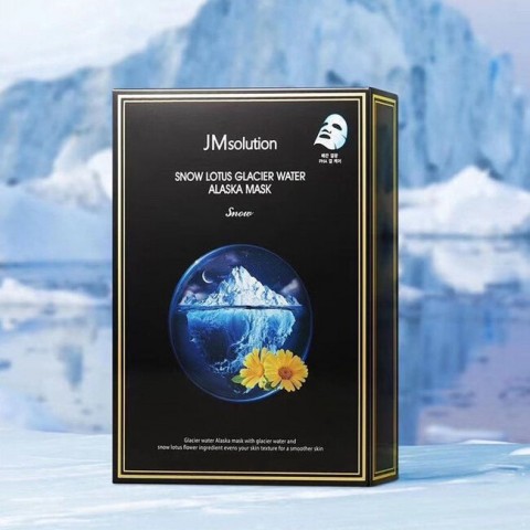 JMsolution Увлажняющая тканевая маска для лица с лотосом Snow Lotus Glacier Water Alaska Mask