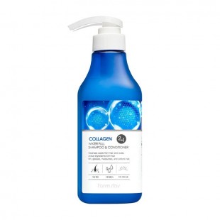 FARMSTAY Шампунь-кондиционер увлажняющий с коллагеном Collagen Water Full Moist Shampoo & Conditioner, 530 мл