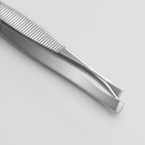 TNL Пинцет прямой/скошенный, узкий, 9 см, на блистере, цвет серебристый